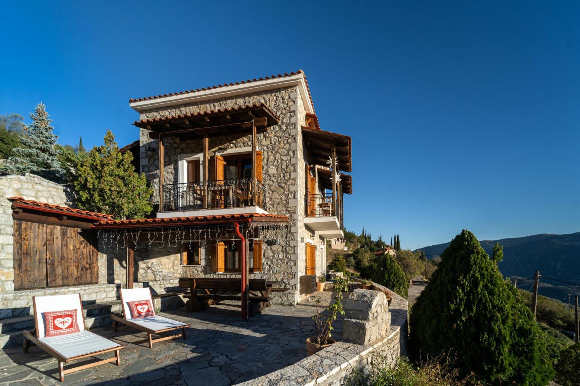 Rock Dandy Deluxe Chalet In Arachova - Delphi, Sauna, Prv Parking, Amazing View Екстериор снимка